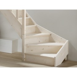Escalier en bois Savoy: 1/4 tournant, contremarches, rampe [SY8]