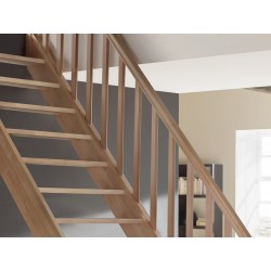 Escalier en bois Savoy: droit, rampe [SY3]