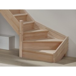 Escalier en bois Savoy: 1/4 tournant, contremarches [SY6]